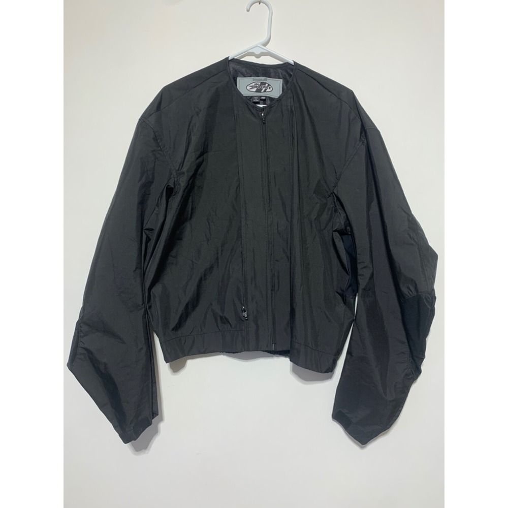 Joe Rocket Mens Size 48 Black Leather Polyester Motorcycle Full Zip Shell Jacket